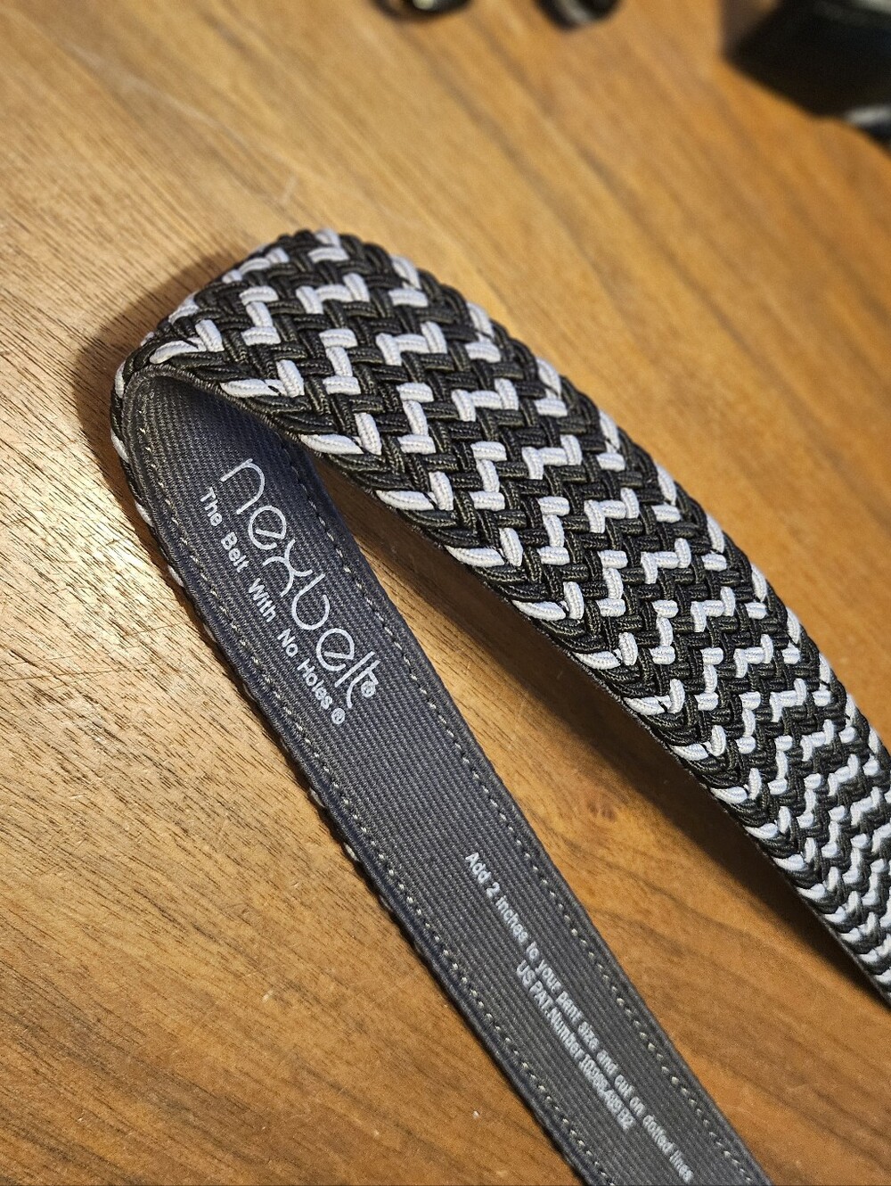 Nexbelt SBC 7745 Black Grey Elastic Braided Stretch Golf Belt Ratchet Silver